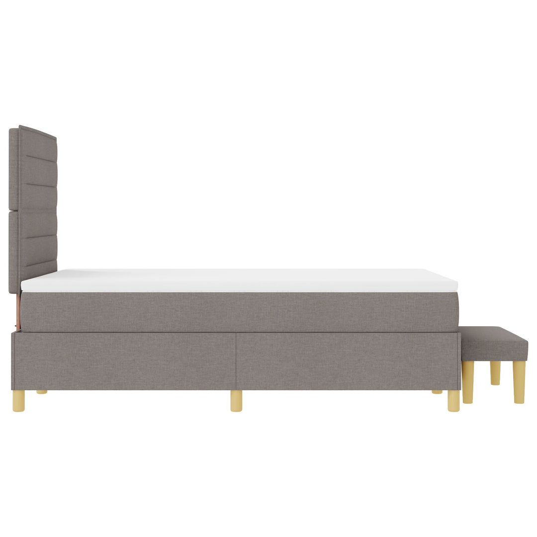 Sengestel med Madras Sæt af 2 Taupe Stof 120 x 200 cm Sengestel