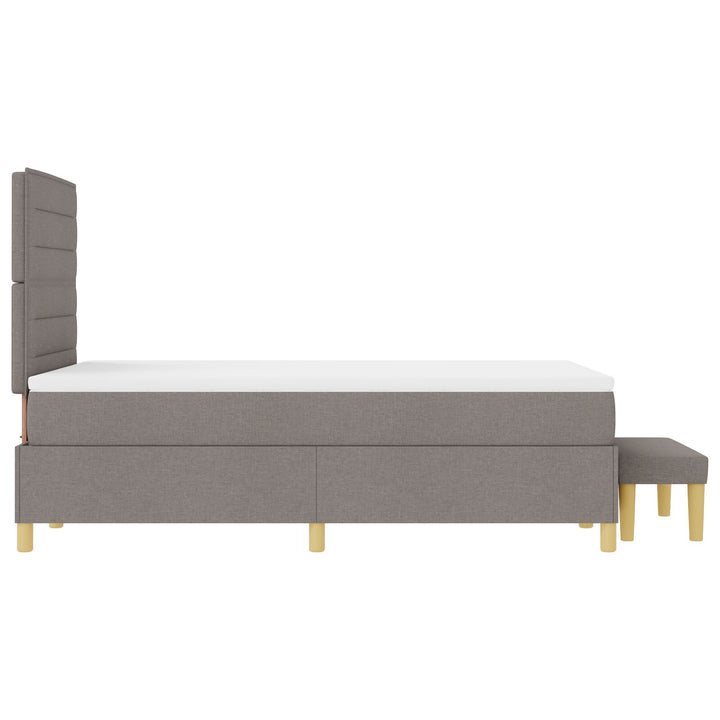 Sengestel med Madras Sæt af 2 Taupe Stof 120 x 200 cm Sengestel