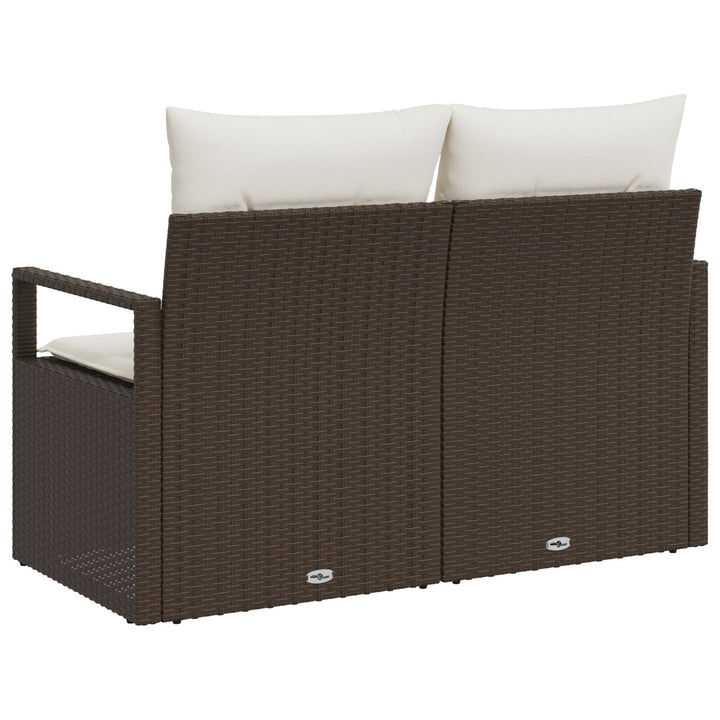 2-personers have-sofa med opbevaring og puder Brun Poly Rattan