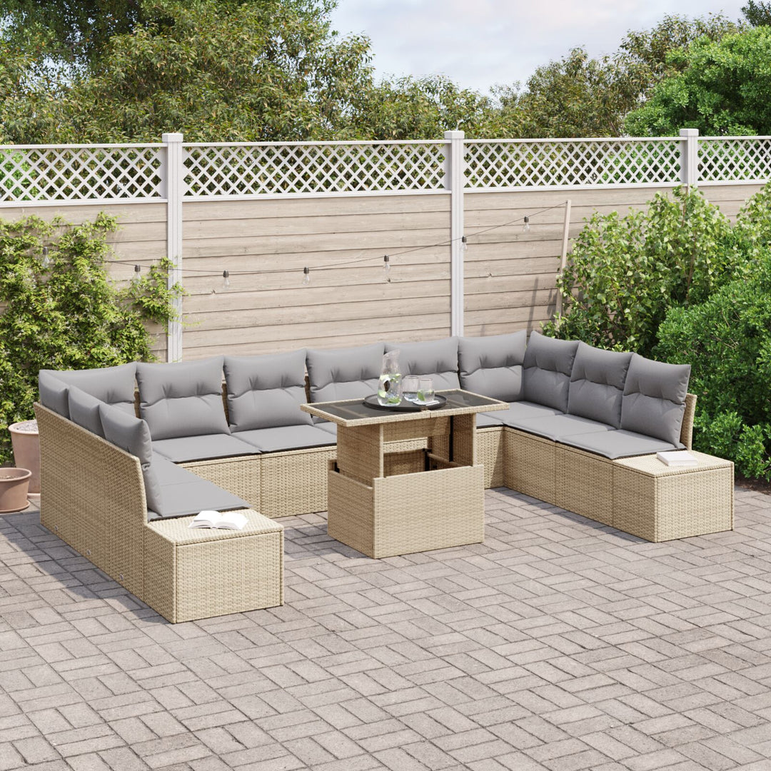 Have Sofa Sæt Sæt af 11 Beige, Grå Rattan, Polyester