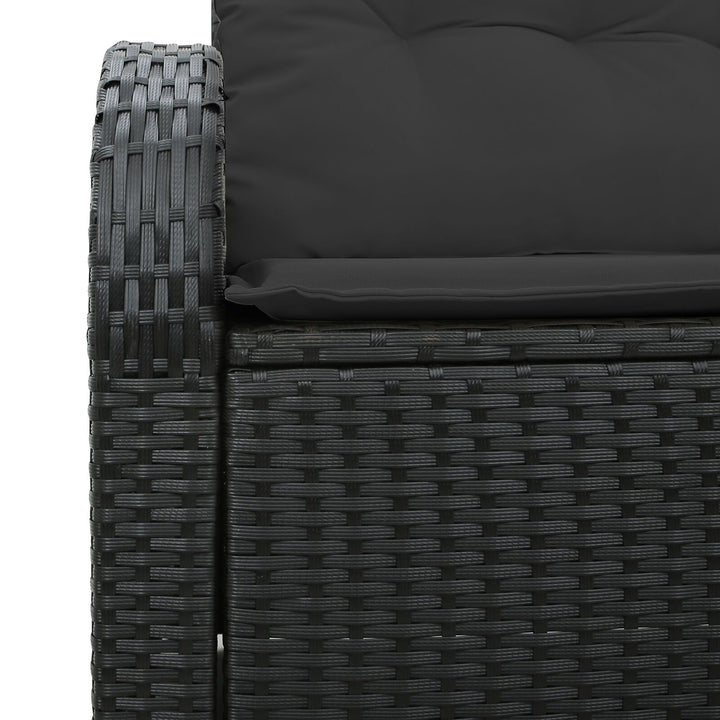 2-personers havensofa med opbevaring & puder sort polyrattan