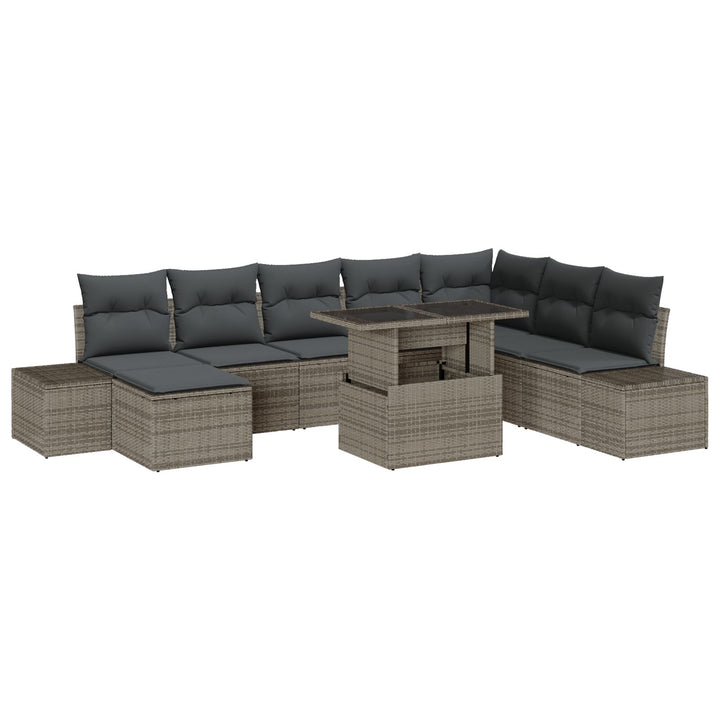 Have Sofa Sæt 9 dele Grå Poly Rattan Hjørnesofa til Haven