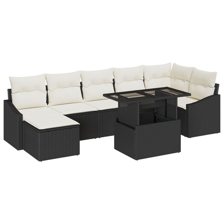 Have Sofa Sæt Sæt af 8 Beige, Sort Rattan, Polyester, Metal