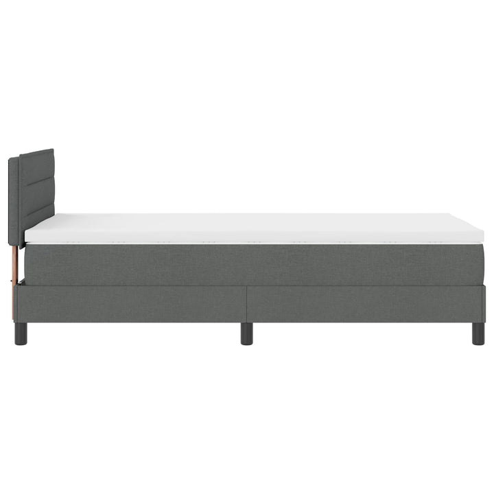 Sengestel med Madras Grå Stof 100 x 200 cm Box Spring Seng