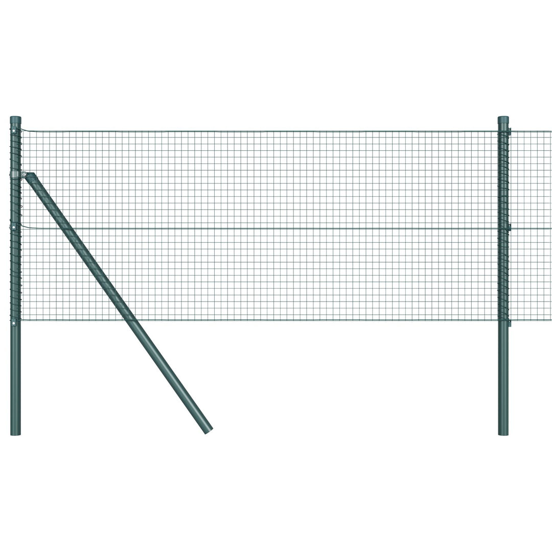 Grøn PVC-belagte hegnsstolpesæt Sæt af 2 25 x 0.5 m Holdbar