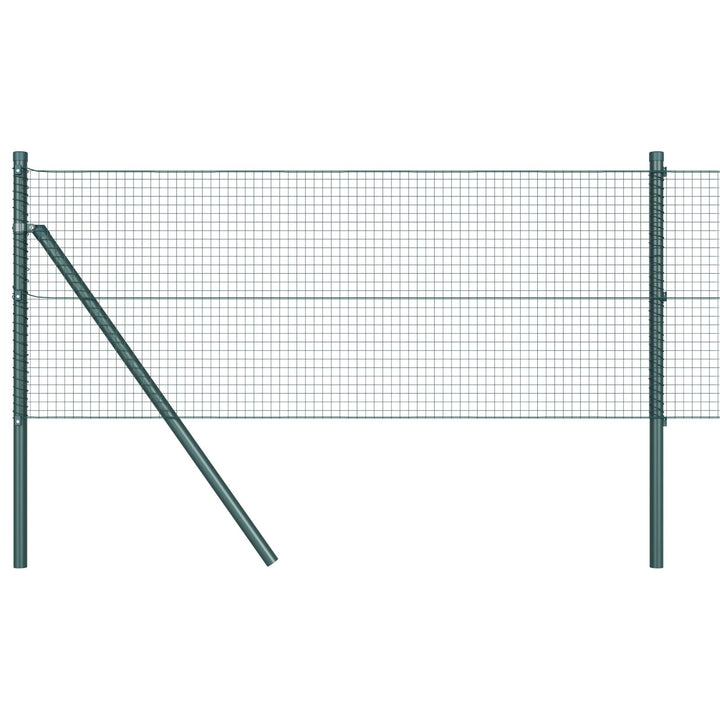 Grøn PVC-belagte hegnsstolpesæt Sæt af 2 25 x 0.5 m Holdbar