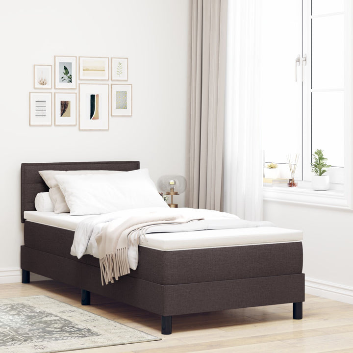 Sengestel med Madras Mørkebrun Stof 90 x 200 cm Seng