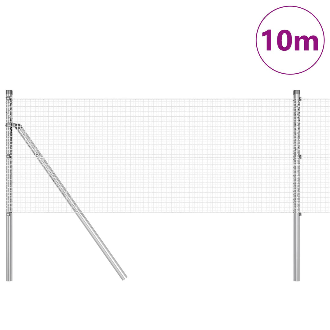 Svejsede Trådgitter med 7 stolper 0,6x10 m Galvaniseret Stål