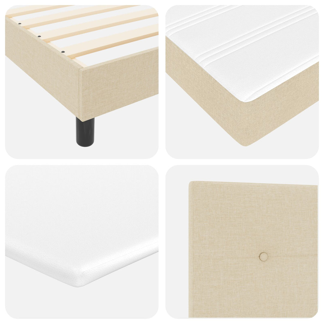 Sengestel med Madras Beige Stof 90 x 190 cm Sengemadras