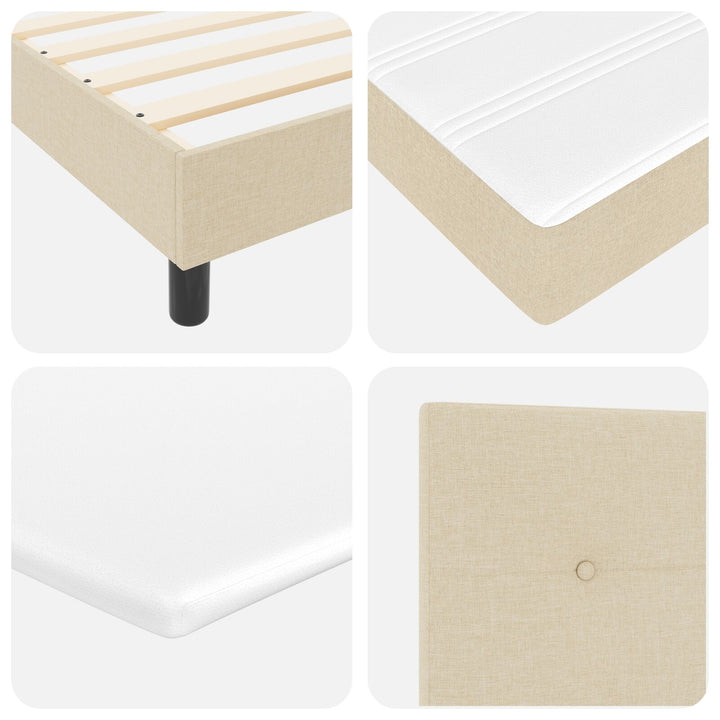 Sengestel med Madras Beige Stof 90 x 190 cm Sengemadras