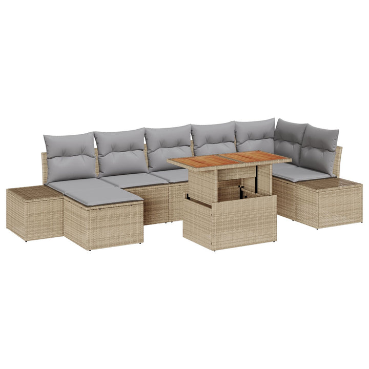 havensofa sæt Sæt af 8 Beige, grå Flet, metalramme, polyesterpude