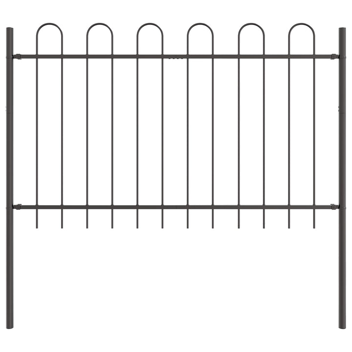 Havehegn med Bue Top Grå 11,9x0,8 m Stål
