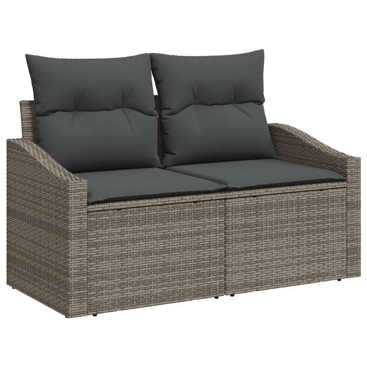 10 Stykker Have Sofa Sæt med Hynder Grå Poly Rattan