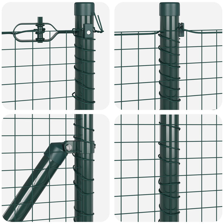 Welded Wire Fence med 13 flangerede stolper Grøn 0.4x100 m Stål