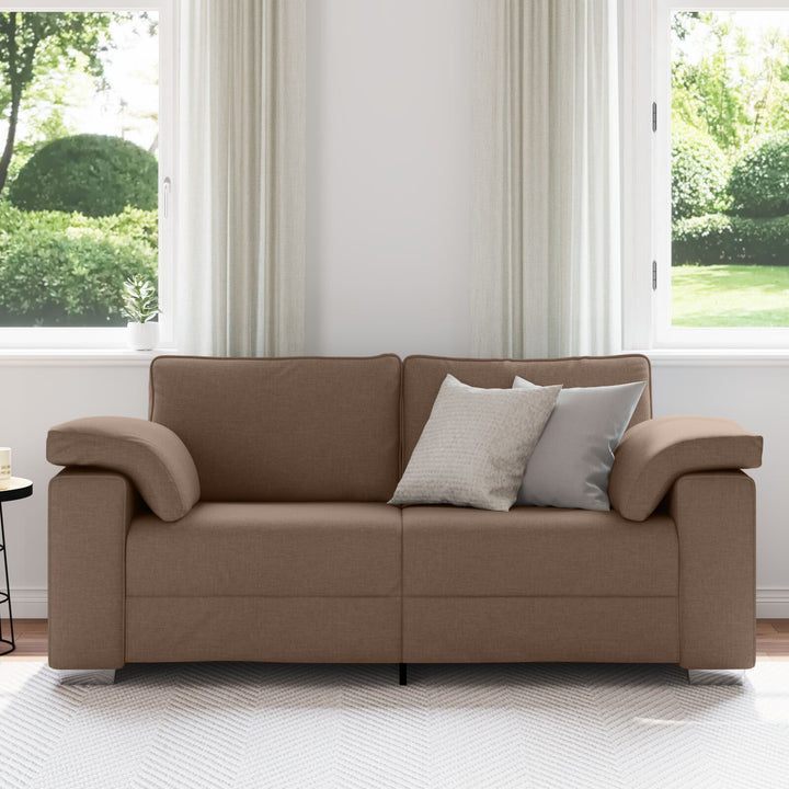 Sofa Brun Polyester Medium Aftagelige betræk 3-personers sofa