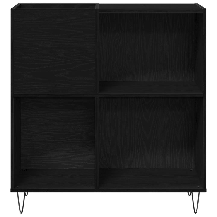 Medieskab Sort egetræ 84,5x38x90 cm Konstrueret træ