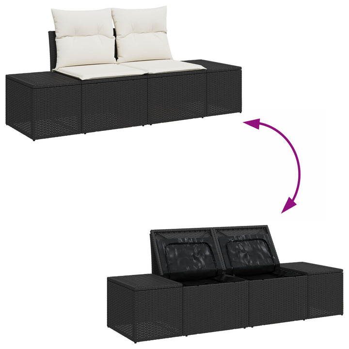 Have Sofa Sæt Sæt af 9 Sort ramme med cremefarvede puder