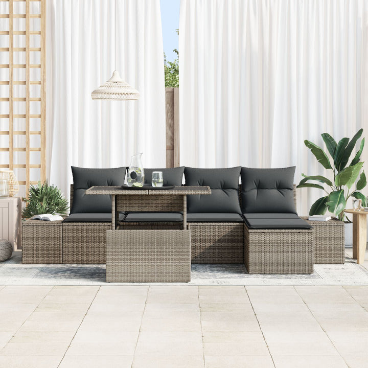 have sofa sæt 6-delt Beige Rattan, Polyester Udendørs sofa sæt