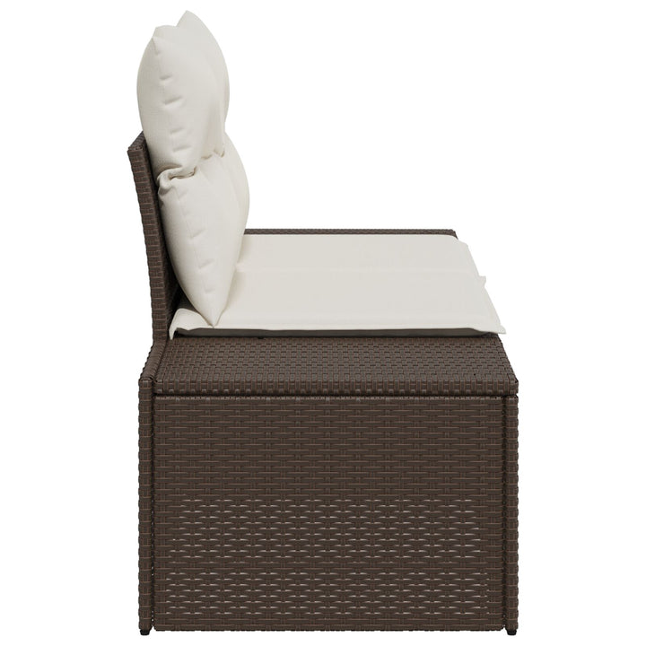 2-personers have sofa med opbevaring og puder Brun Poly Rattan