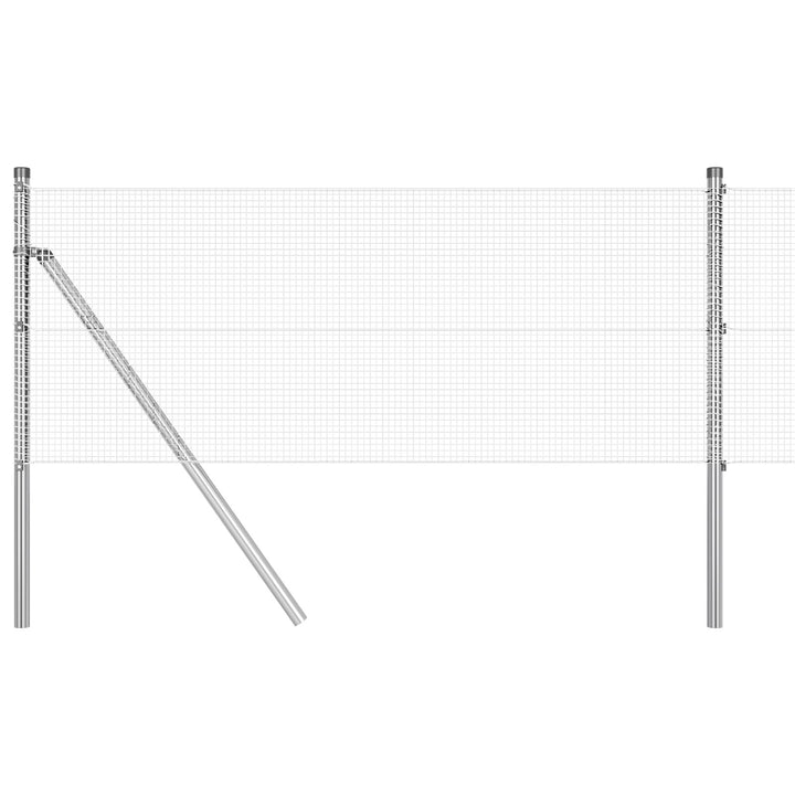 Weldet Trådhegn med 13 Stolper 0.8x50 m Galvaniseret Stål