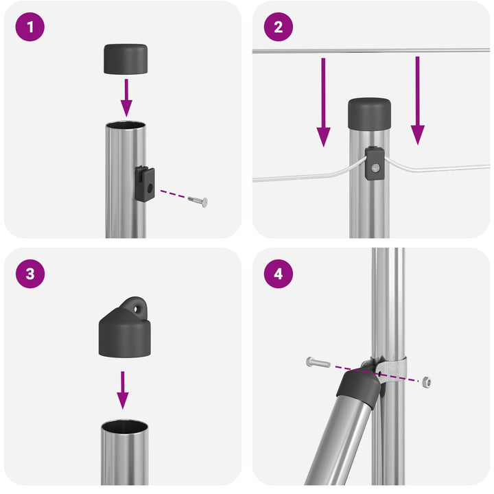 Welded Wire Fence med 13 Spike Posts 1x50 m Galvaniseret Stål