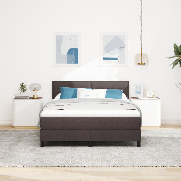 Sengestel med madras Mørkegrå Stof 140 x 200 cm Sengemadras
