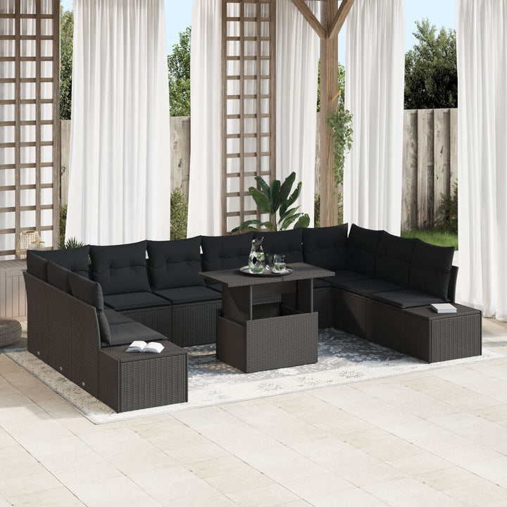 Have Sofa Sæt Sæt af 11 Sort Polyethylen rattan