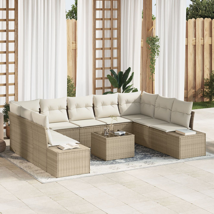 Have Sofa Sæt Sæt af 10 Beige og creme Rattan, stof
