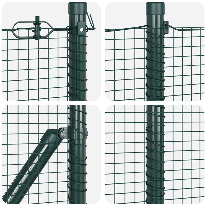 Welded Wire Fence med 7 spike posts Grøn 0,6x10 m Stål