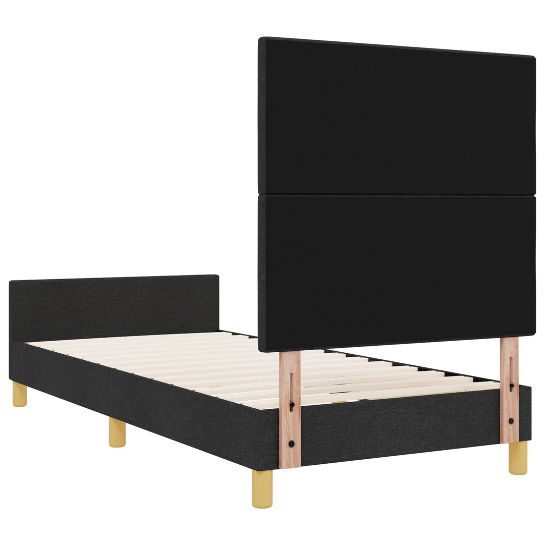 Sort Stof Sengeramme 90x190 cm