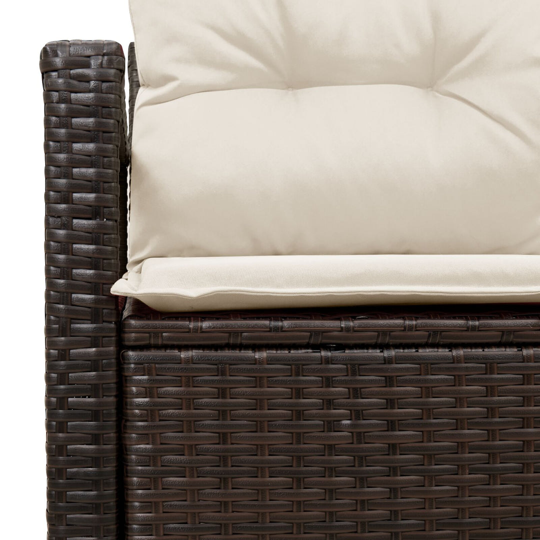 2-personers have-sofa med opbevaring og puder Brun Poly Rattan