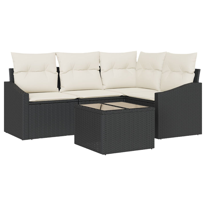 Havens Sofa Sæt 5 Stykker Beige puder og sort ramme