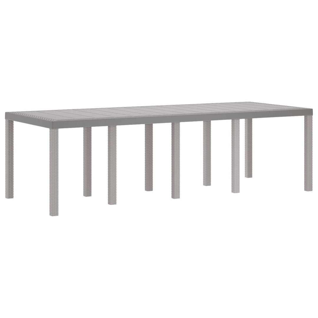 9 Dele Have Spisebord Hvid Poly Rattan