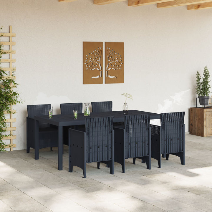 7 Dele Havespisemøbel Antracit Poly Rattan