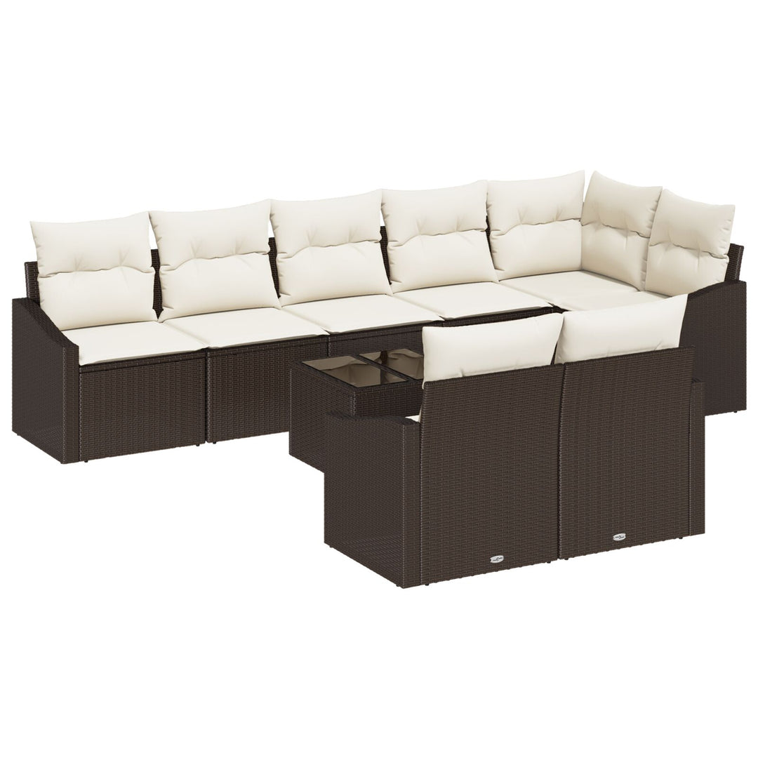 Have Sofa Sæt Sæt af 9 Beige, Brun Polyrattan, Polyester