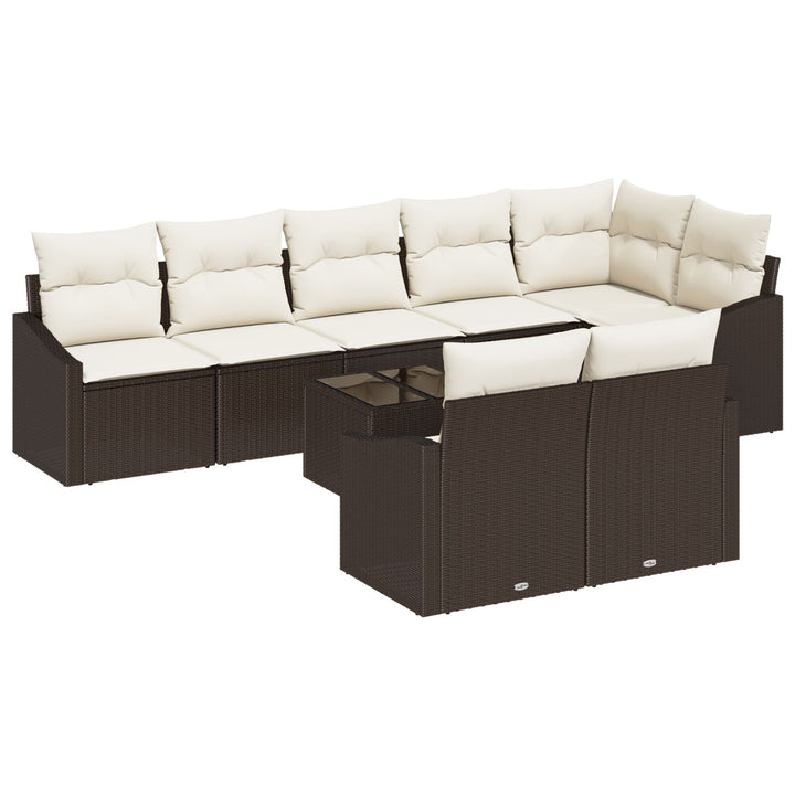 Have Sofa Sæt Sæt af 9 Beige, Brun Polyrattan, Polyester
