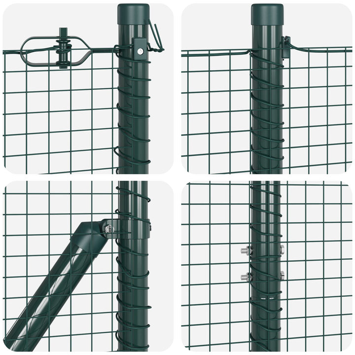 Welded Wire Fence med 7 spike posts Grøn 1.2x10 m Stål