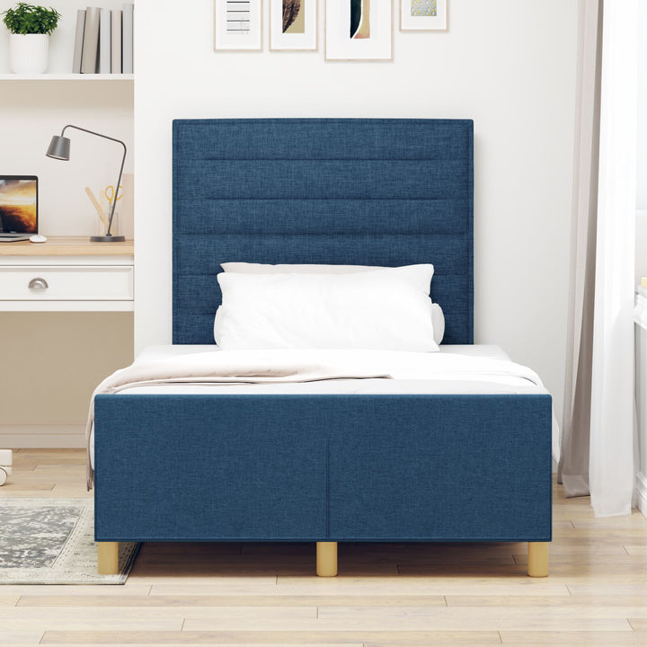 Sengestel Blå Stof 120 x 190 cm Sengestel Rektangulær Moderne