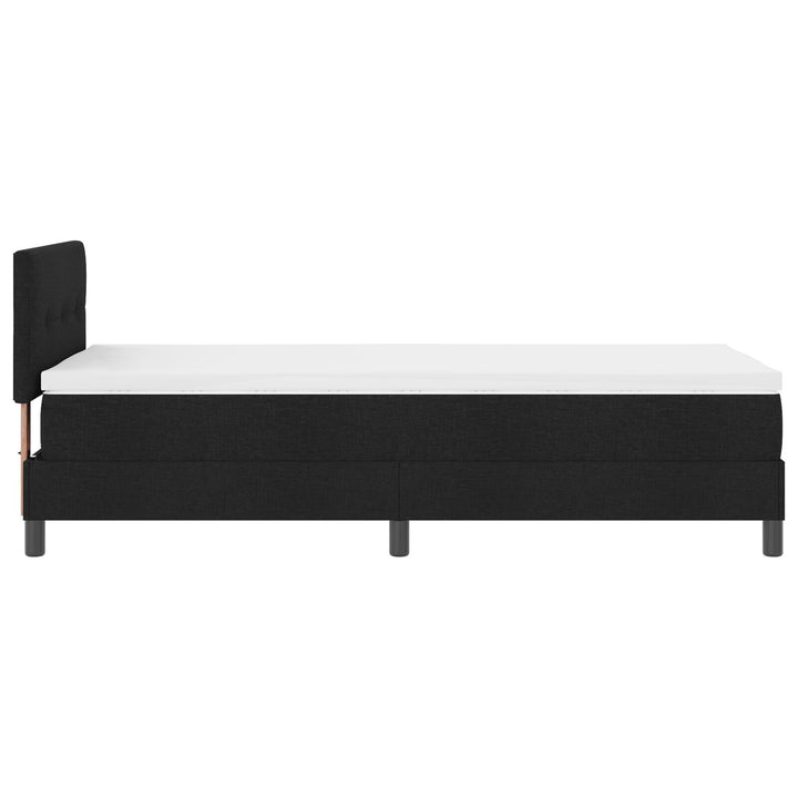 Sengestel med madras Sort og Hvid Stof 90 x 200 cm Sengemadras