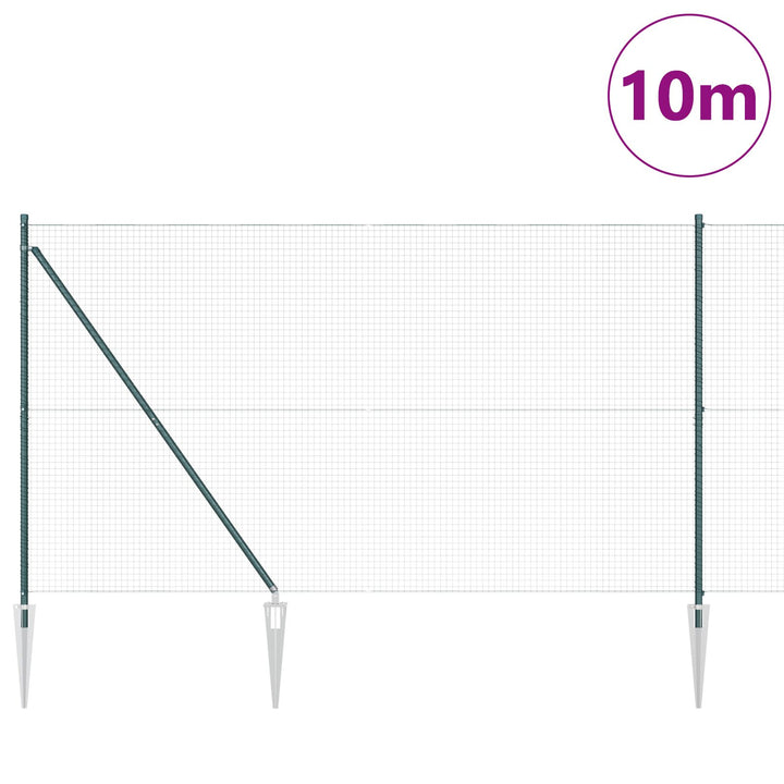 Grøn Hegnspostsæt 2 stk Grøn Galvaniseret stål 10 x 1,5 m