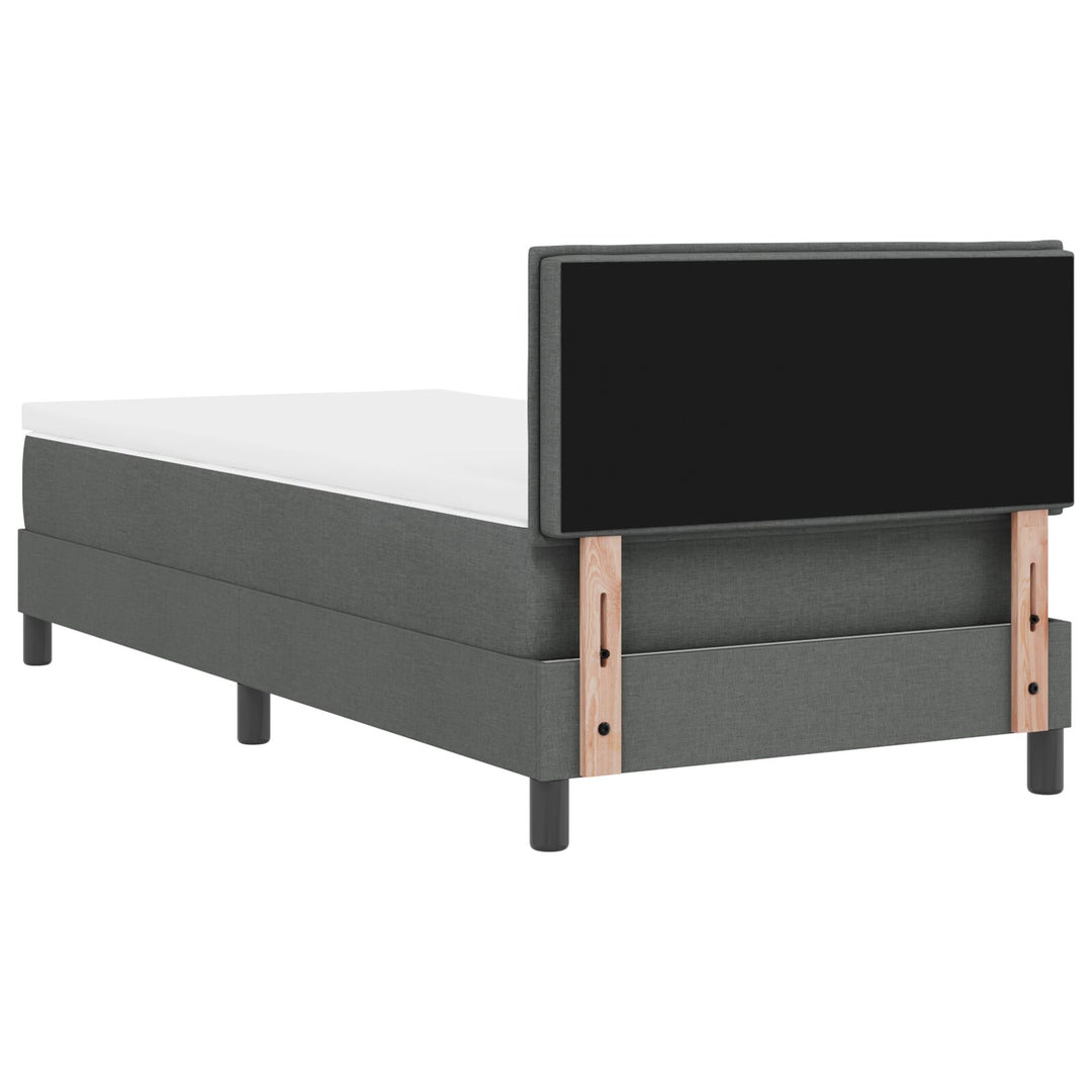 Sengestel med Madras Grå Stof 100 x 200 cm Box Spring Seng