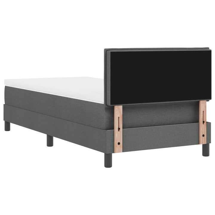 Sengestel med Madras Grå Stof 100 x 200 cm Box Spring Seng