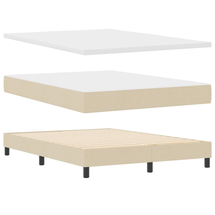 Sengestel med madras Beige Stof 160 x 200 cm Sengemadras