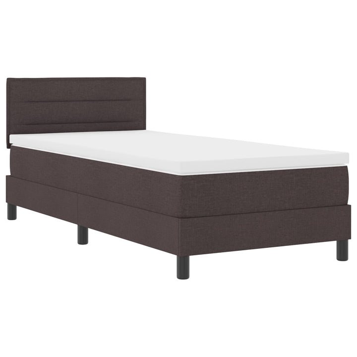 Sengestel med Madras Mørkebrun Stof 90 x 200 cm Seng