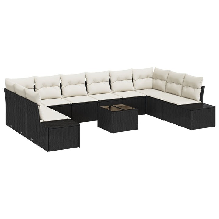 10-delt have sofa sæt med puder brun poly rattan