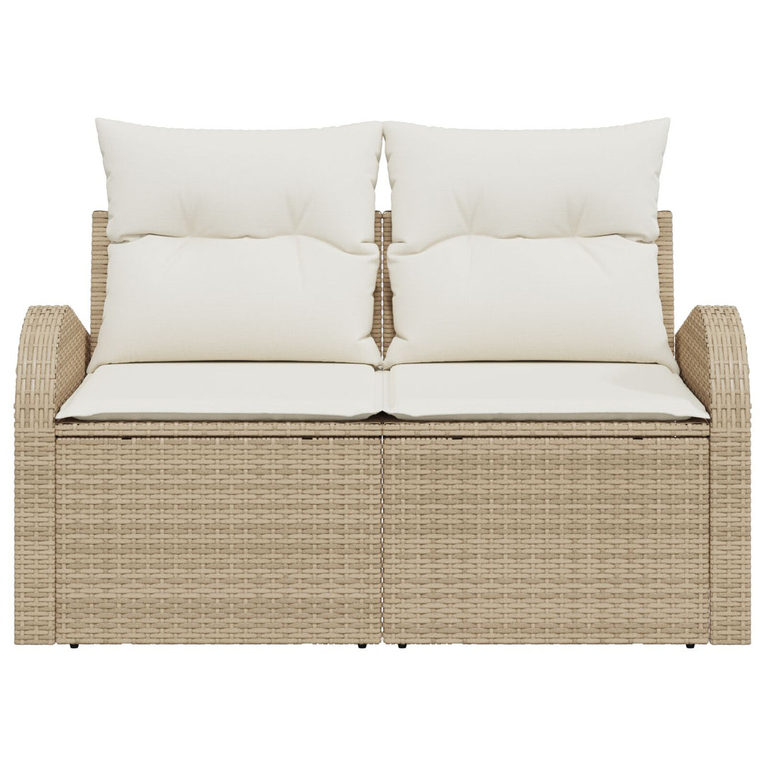 2-personers have sofa med puder beige poly rattan