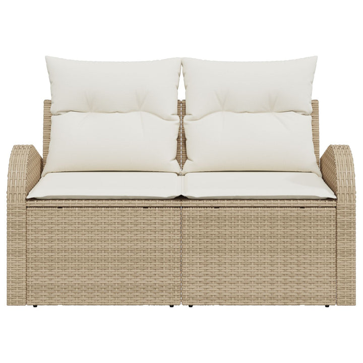 2-personers have sofa med puder beige poly rattan