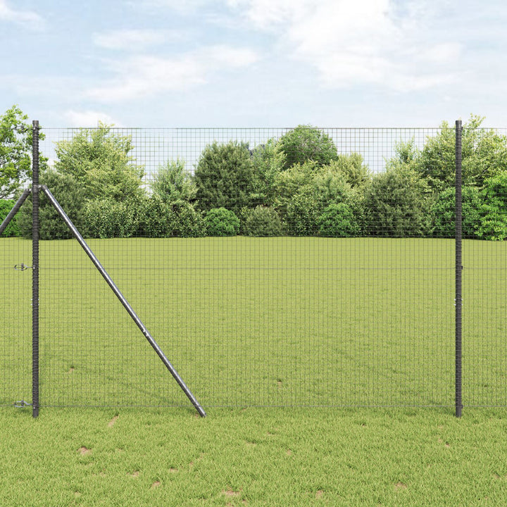 Svejsenet Hegn med 7 Pæle Grå 1,4x50 m Stål