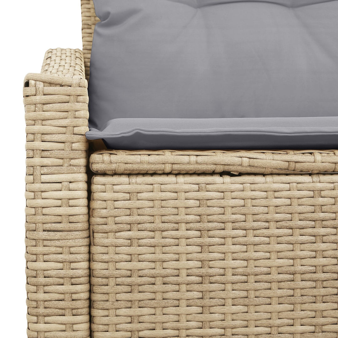 2-personers have-sofa med opbevaring og puder beige poly rattan