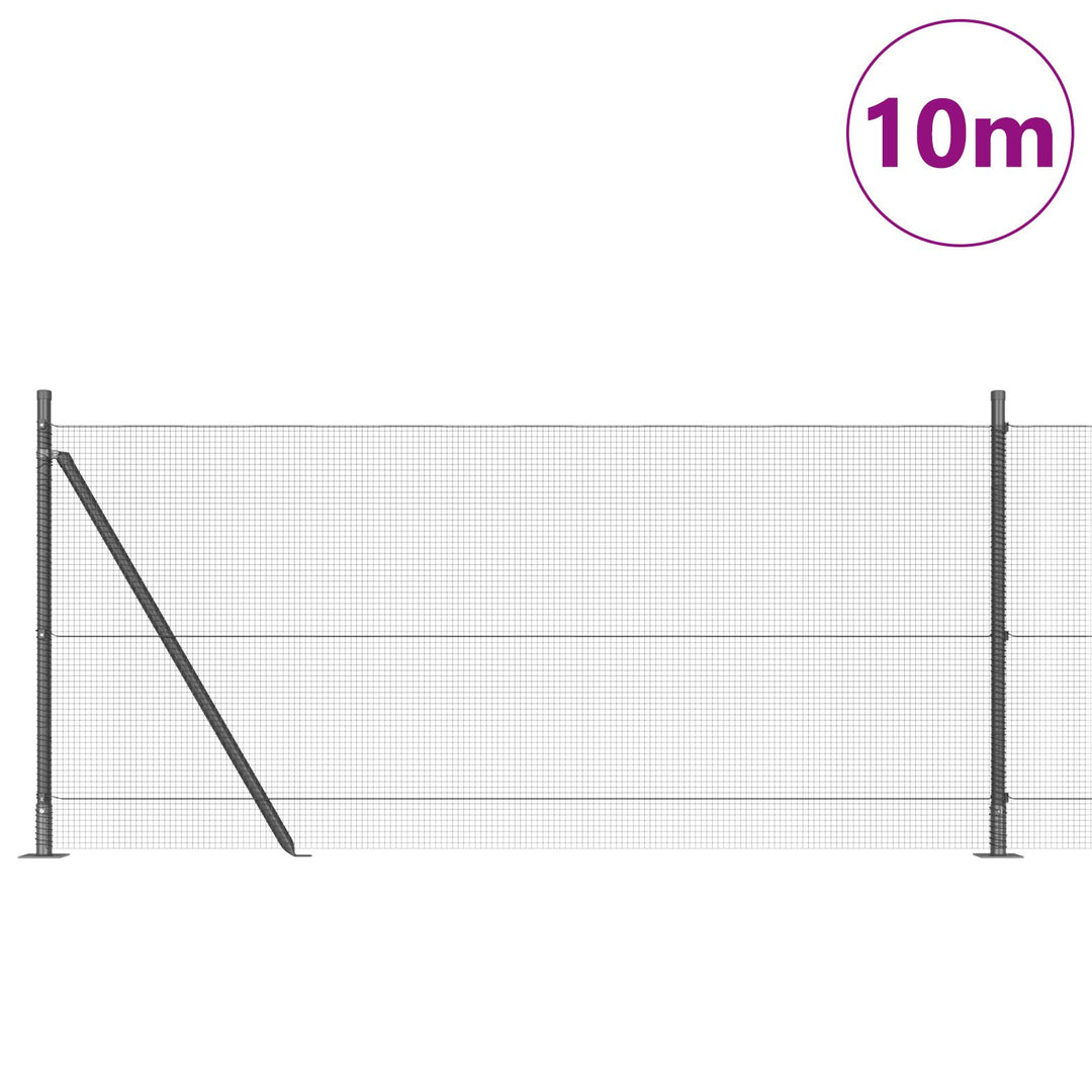 Grå Hegnspost Sæt 2 stk Grå Metal, PVC 10 x 1 m Robust